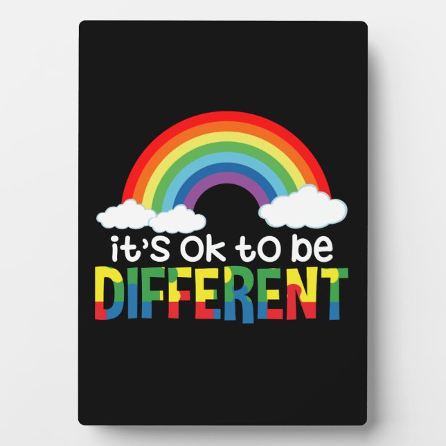 It's Ok To Be Different Autism Awareness Plaque (Front)