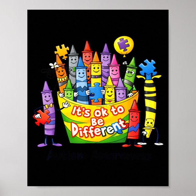 Its Ok to Be Different Autism Awareness Poster (Front)