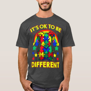 Its OK To Be Different Autism Awareness Puzzle 3 T-Shirt