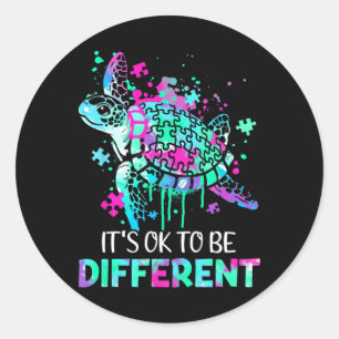 It's Ok To Be Different Autism Awareness Puzzle Pi Classic Round Sticker