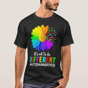 It's Ok To Be Different Autism Awareness Sunflower T-Shirt