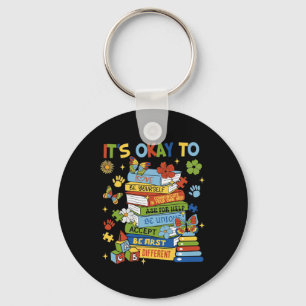 It's Ok To Be Different Autism Books Coquette Key Ring