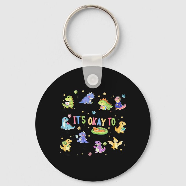 Its Ok to Be Different Autism Dinosaur Education Key Ring (Front)