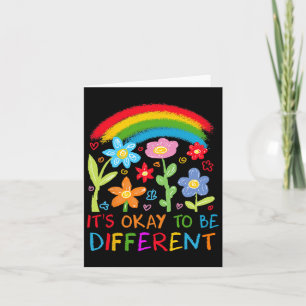 Its Ok To Be Different Autism Rainbow Boho Neurodi Card