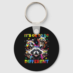 It's Ok To Be Different Autistic Racoon Autism Aw Key Ring