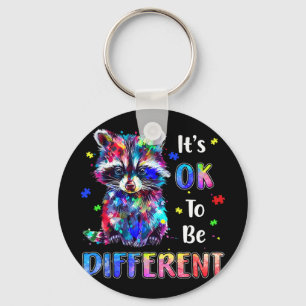 It's Ok To Be Different Autistic Racoon Autism Aw Key Ring