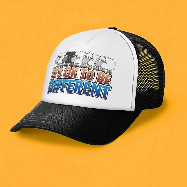 It's OK to be Different BLACK SHEEP Trucker Hat (Creator Uploaded)