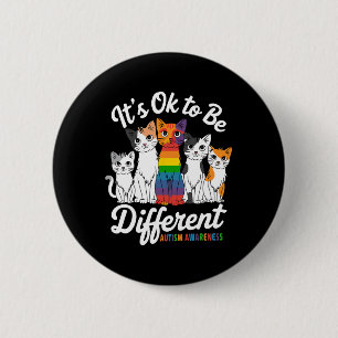 Its Ok To Be Different Cat Puzzle Cute Autism Awar 6 Cm Round Badge