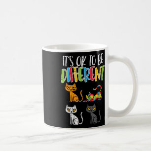 Its Ok To Be Different Cat Puzzle Cute Autism Awar Coffee Mug
