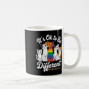 Its Ok To Be Different Cat Puzzle Cute Autism Awar Coffee Mug