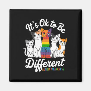 Its Ok To Be Different Cat Puzzle Cute Autism Awar Magnet