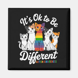 Its Ok To Be Different Cat Puzzle Cute Autism Awar Magnet