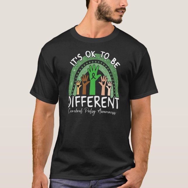 It's Ok To Be Different Cerebral Palsy Awareness T-Shirt (Front)