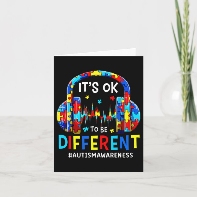 It's Ok To Be Different Cool Autism Awareness Game Card (Front)