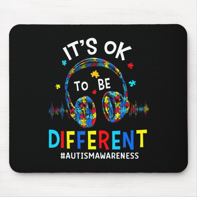 It's Ok To Be Different Cool Autism Awareness Game Mouse Pad (Front)