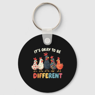 Its Ok To Be Different Cute Puzzle Chicken Autism Key Ring
