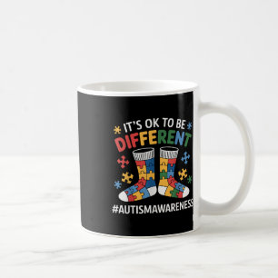 Its Ok To Be Different Cute Socks Autism Awareness Coffee Mug