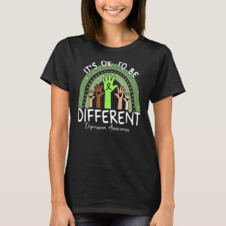 It's Ok To Be Different Depression Awareness Lime  T-Shirt