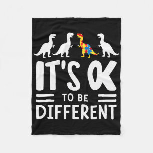 Its Ok To Be Different Dinosaur Autism Awareness K Fleece Blanket