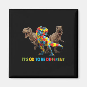 It's Ok To Be Different Dinosaur Autism Awareness Magnet
