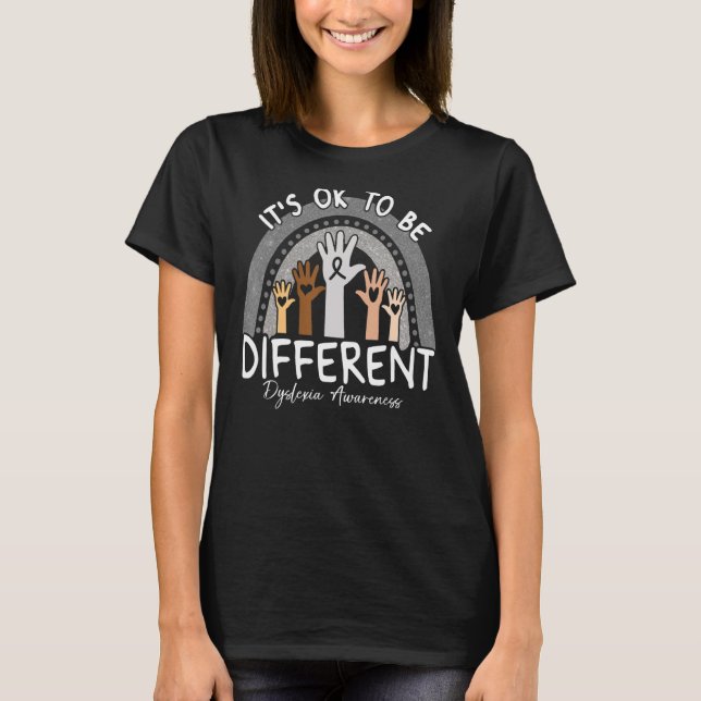 It's Ok To Be Different Dyslexia Awareness Silver  T-Shirt (Front)