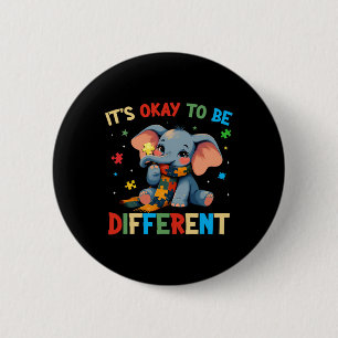 It's Ok To Be Different Elephant Autism Awareness 6 Cm Round Badge