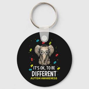 It's ok to be different elephant autism awareness key ring