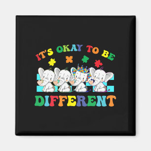 It's Ok To Be Different Elephant Autism Awareness Magnet