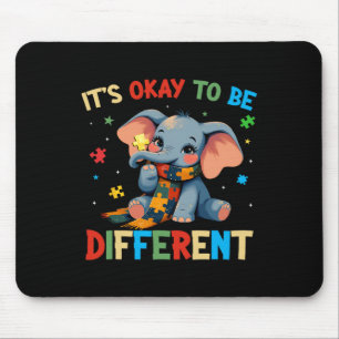 It's Ok To Be Different Elephant Autism Awareness Mouse Pad