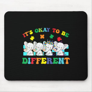 It's Ok To Be Different Elephant Autism Awareness Mouse Pad