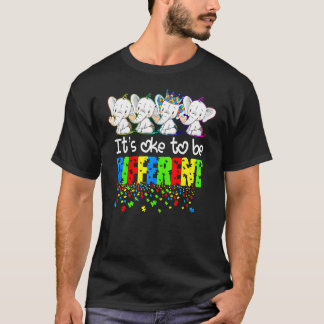 It's OK to be different Elephant Autism Awareness  T-Shirt