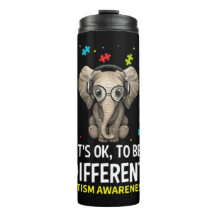 It's ok to be different elephant autism awareness thermal tumbler