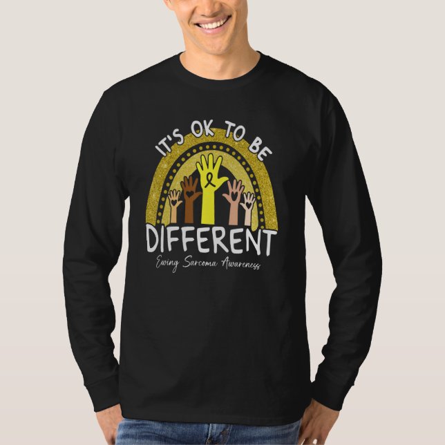It's Ok To Be Different Ewing Sarcoma Awareness Ye T-Shirt (Front)