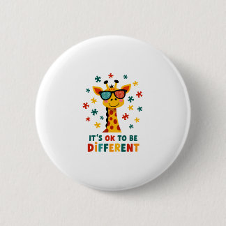 It's Ok To Be Different Giraffe Autism Awareness B 6 Cm Round Badge