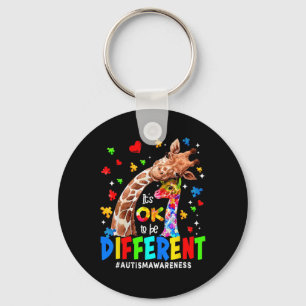 It's Ok To Be Different Giraffe Autism Awareness B Key Ring