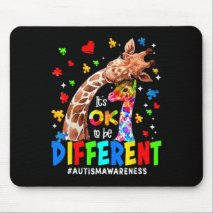 It's Ok To Be Different Giraffe Autism Awareness B Mouse Pad