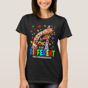 It's Ok To Be Different Giraffe Autism Awareness B T-Shirt