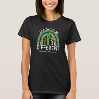It's Ok To Be Different Glaucoma Awareness Green R T-Shirt