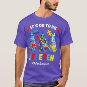 Its Ok To Be Different Gnomes Hold Puzzles Autism T-Shirt