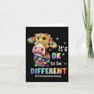 It's Ok To Be Different Heifer Cow Puzzle Autism A Card
