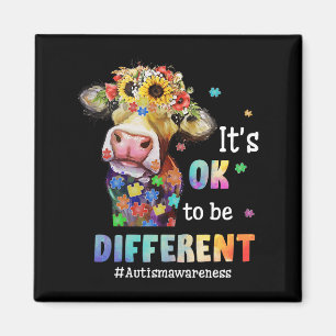 It's Ok To Be Different Heifer Cow Puzzle Autism A Magnet
