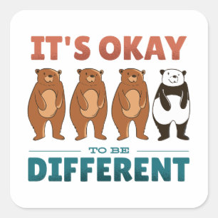 It's OK to be different Invitation Napkins Square Sticker