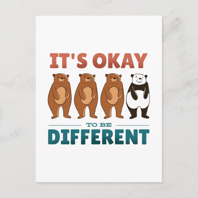 It's OK to be different Invitation Postcard (Front)