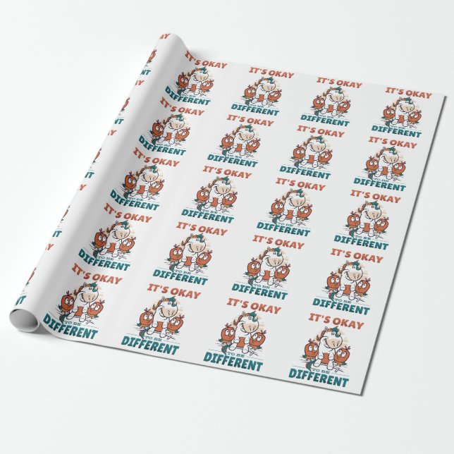 It's OK to be different Invitation Wrapping Paper (Unrolled)