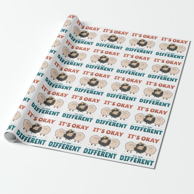 It's OK to be different Invitation Wrapping Paper (Unrolled)