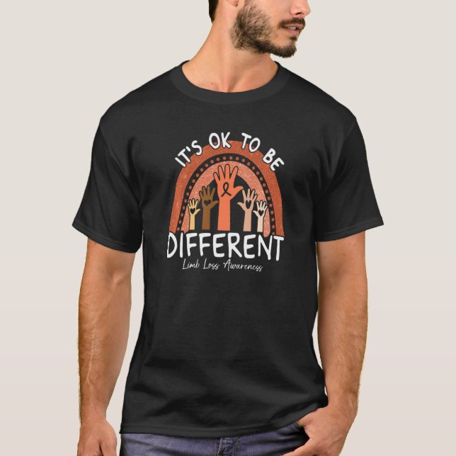 It's Ok To Be Different Limb Loss Awareness Orange T-Shirt (Front)