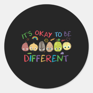 It's Ok To Be Different Motivational Autism Awaren Classic Round Sticker
