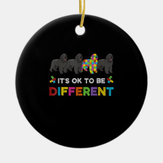 Its Ok To Be Different Newfoundland Autism Dog Ceramic Ornament