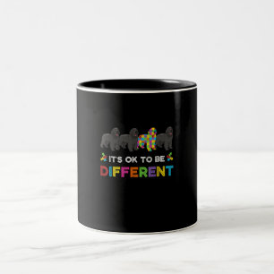 Its Ok To Be Different Newfoundland Autism Dog Two-Tone Coffee Mug