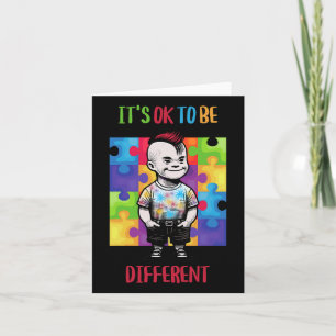 Its Ok To Be Different Ok Autism Awareness Card